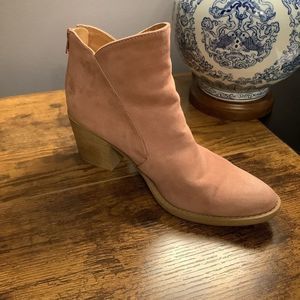 Qupid Blush Pink  🌹 Faux Suede Booties